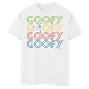 Disney's Goofy Boys 8-20 Head Portrait Name Stack Graphic Tee