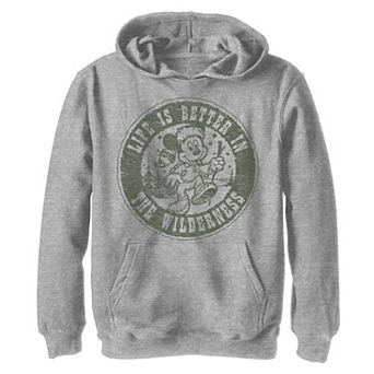 Disney's Mickey And Friends Boys 8-20 Life Is Better In The Wilderness Fleece Graphic Hoodie