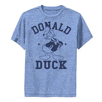 Disney's Donald Duck Boys 8-20 Blue and White Angry Pose Portrait Performance Graphic Tee
