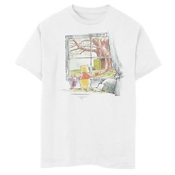 Disney's Winnie The Pooh Boys 8-20 Piglet And Pooh Window Sketch Graphic Tee