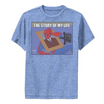 Boys 8-20 Marvel Spider-Man The Story Of My Life Humor Portrait Performance Graphic Tee