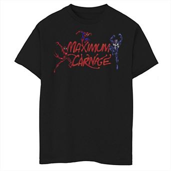 Boys 8-20 Marvel Spider-Man Maximum Carnage Video Game Collage Logo Graphic Tee