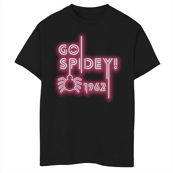 Boys 8-20 Marvel Spider-Man Go Spidey 1962 Neon Logo Graphic Tee