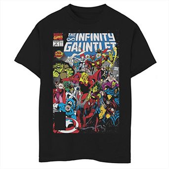 Boys 8-20 Marvel D23 Exclusive Vintage Infinity Gauntlet Comic Cover Graphic Tee