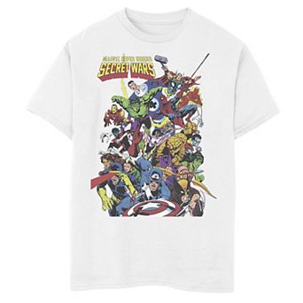 Boys 8-20 Marvel D23 Exclusive Secret Wars Franchise Hero Collage Graphic Tee