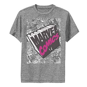 Boys 8-20 Marvel Comics Logo Comic Book Fill Panel Performance Graphic Tee