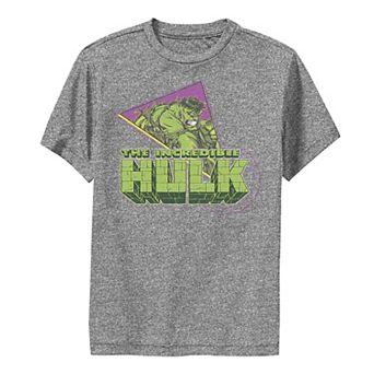 Boys 8-20 Marvel The Incredible Hulk Retro Abstract Portrait Logo Performance Graphic Tee