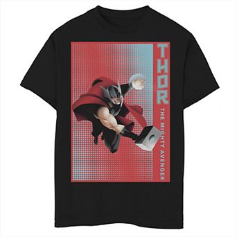 Boys 8-20 Marvel Thor The Mighty Avenger Halftone Pop Art Poster Graphic Tee