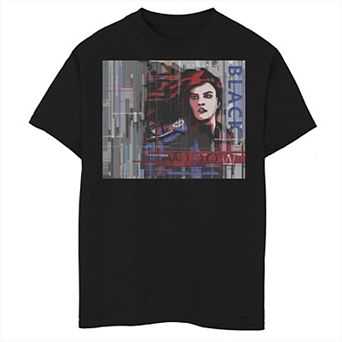 Boys 8-20 Marvel Black Widow Glitched Poster Graphic Tee