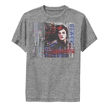 Boys 8-20 Marvel Black Widow Glitched Poster Performance Graphic Tee