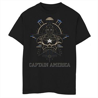 Boys 6-20 Marvel Captain America Outline Portrait Graphic Tee