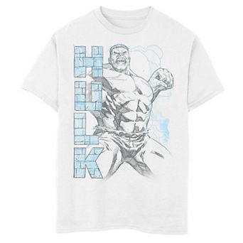 Boys 8-20 Marvel Hulk Verticle Chalk Sketch Smash Graphic Tee