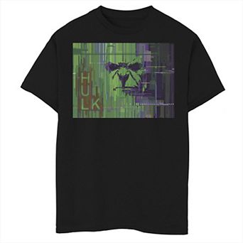 Boys 8-20 Marvel The Hulk Glitched Poster Graphic Tee