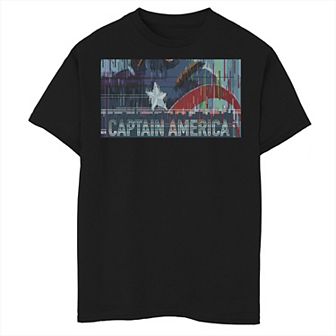Boys 8-20 Marvel Captain America Glitched Poster Graphic Tee