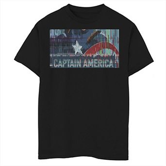 Boys 6-20 Marvel Captain America Glitched Poster Graphic Tee