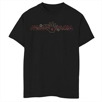 Boys 6-20 Marvel Iron Man Outline Text Logo Graphic Tee