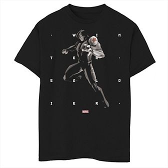 Boys 8-20 Marvel Winter Soldier Halftone Word Stack Portrait Graphic Tee