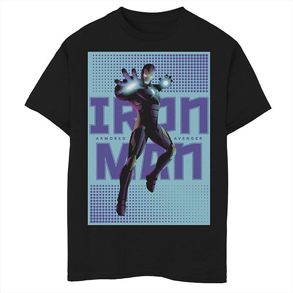 Boys 8-20 Marvel Iron Man Halftone Pop Art Poster Graphic Tee