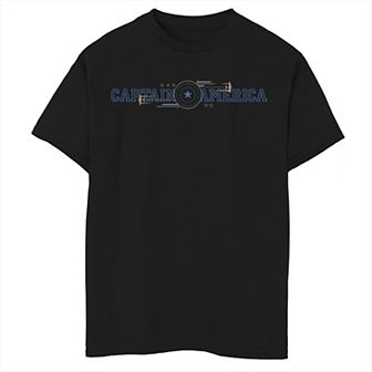 Boys 8-20 Marvel Captain America Outline Text Logo Graphic Tee