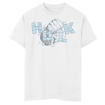 Boys 8-20 Marvel Hulk Fist Block Letters Poster Graphic Tee