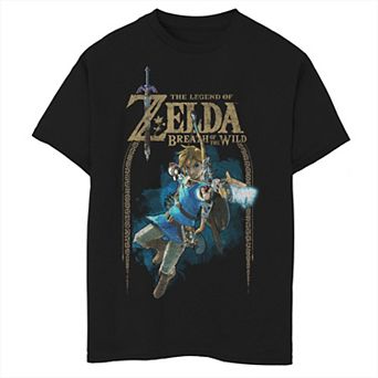 Boys 8-20 Nintendo Zelda Breath Of The Wild Link Arch Shot Logo Fleece Graphic Tee