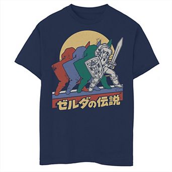 Boys 6-20 Nintendo Legend Of Zelda Retro Link Kanji Portrait Graphic Tee