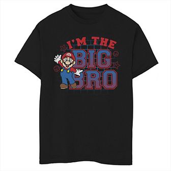 Boys 8-20 Nintendo Super Mario I'm The Big Bro Portrait Text Graphic Tee