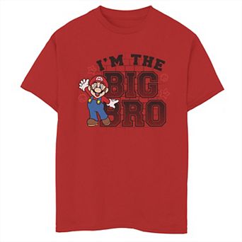 Boys 8-20 Nintendo Super Mario I'm The Big Bro Portrait Text Graphic Tee