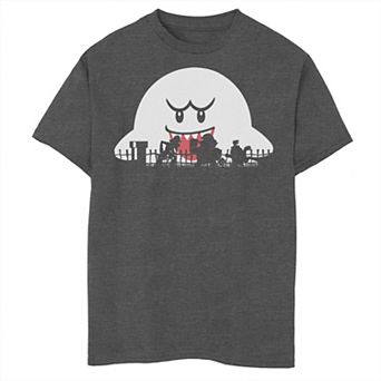 Boys 6-20 Super Mario Boo Trick Or Treat Halloween Silhouette Graphic Tee