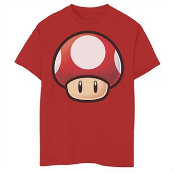 Boys 8-20 Nintendo Super Mario Red Mushroom Big Face Graphic Tee