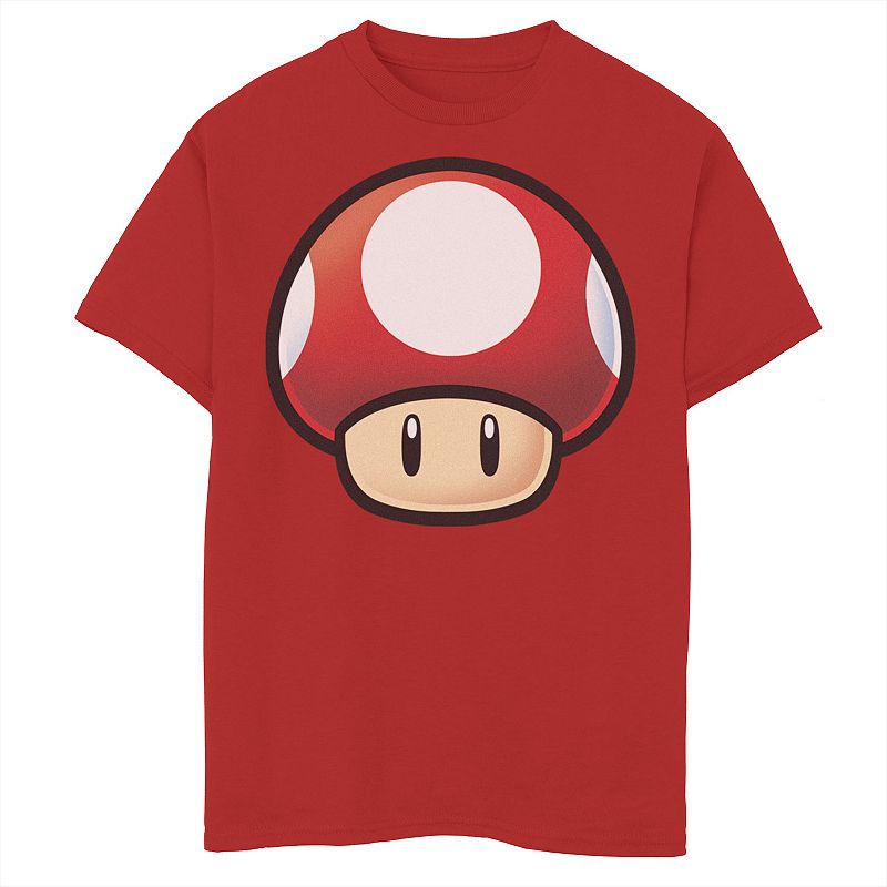 Boys 8-20 Nintendo Super Mario Red Mushroom Big Face Graphic Tee, Boy's, 