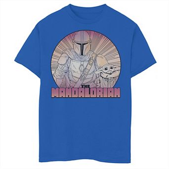 Boys 6-20 Star Wars The Mandalorian The Child aka Baby Yoda Gradient Line Art Graphic Tee