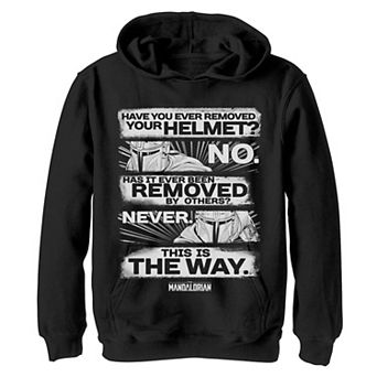 Boys 8-20 Star Wars The Mandalorian Have You Ever Removed Your Helmet Pullover Hoodie