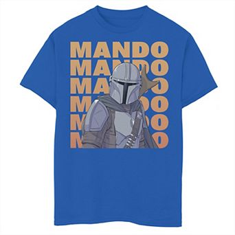 Boys 6-20 Star Wars The Mandalorian Mando Name Stack Portrait Graphic Tee