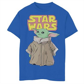 Boys 8-20 Star Wars The Mandalorian The Child aka Baby Yoda Cute Stare Logo Graphic Tee