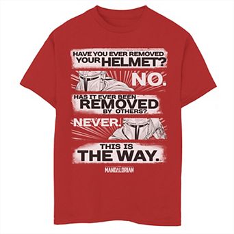Boys 8-20 Star Wars The Mandalorian Have You Ever Removed Your Helmet Graphic Tee