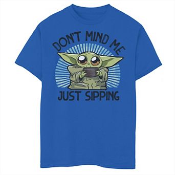 Boys 8-20 Star Wars The Mandalorian The Child aka Baby Yoda Just Sipping Portrait Graphic Tee