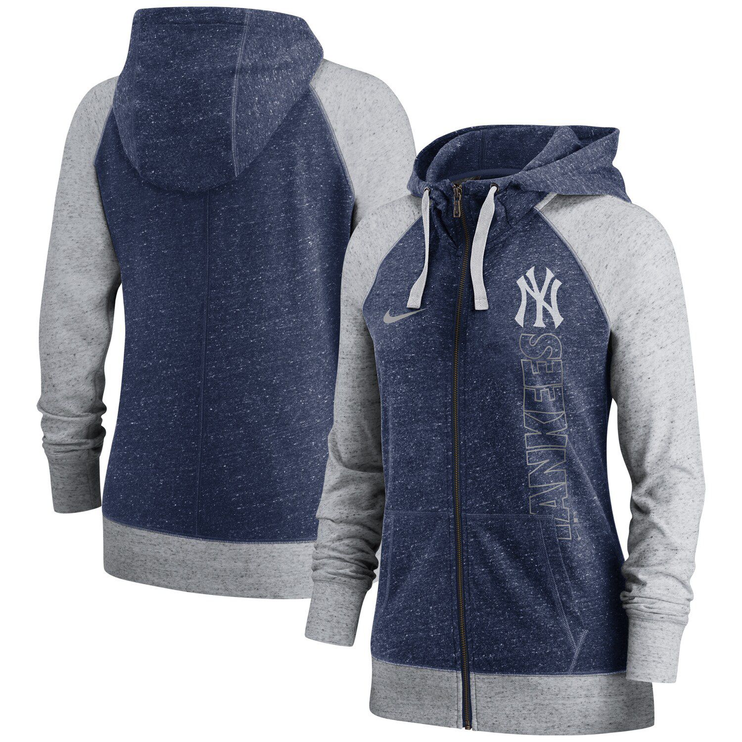 New York Yankees Mitchell & Ness Fusion Fleece Pullover Hoodie - Gray