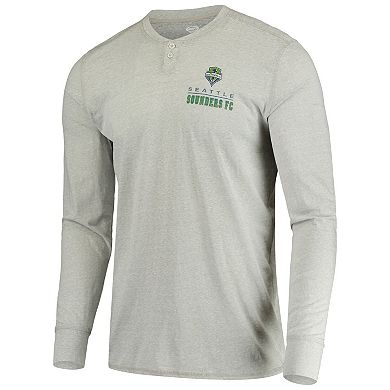 Men's Concepts Sport Gray Seattle Sounders FC Podium Henley Long Sleeve T-Shirt