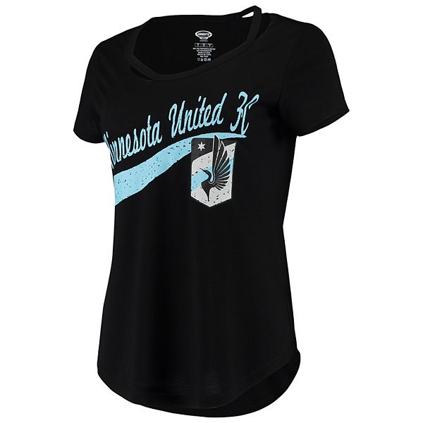 Women's Concepts Sport Black Minnesota United FC Squad Cut Neck T-Shirt