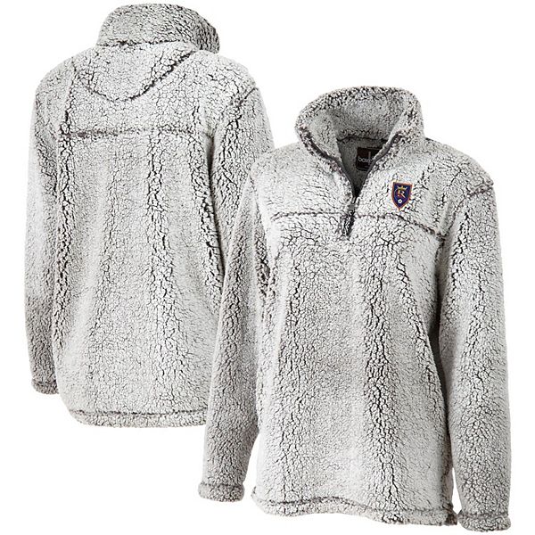 Women's Gray Buffalo Bills Sherpa Quarter-Zip Pullover Jacket