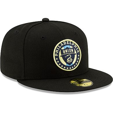 Men's New Era Black Philadelphia Union Primary Logo 59FIFTY Fitted Hat