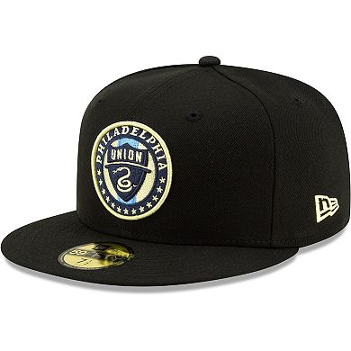 Men's New Era Black Philadelphia Union Primary Logo 59FIFTY Fitted Hat