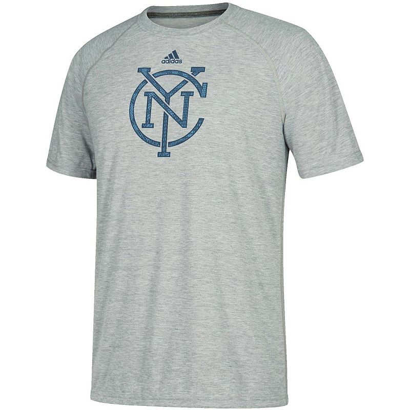 UPC 191527001608 product image for Men's adidas Heather Gray New York City FC Elements Performance T-Shirt, Size: S | upcitemdb.com