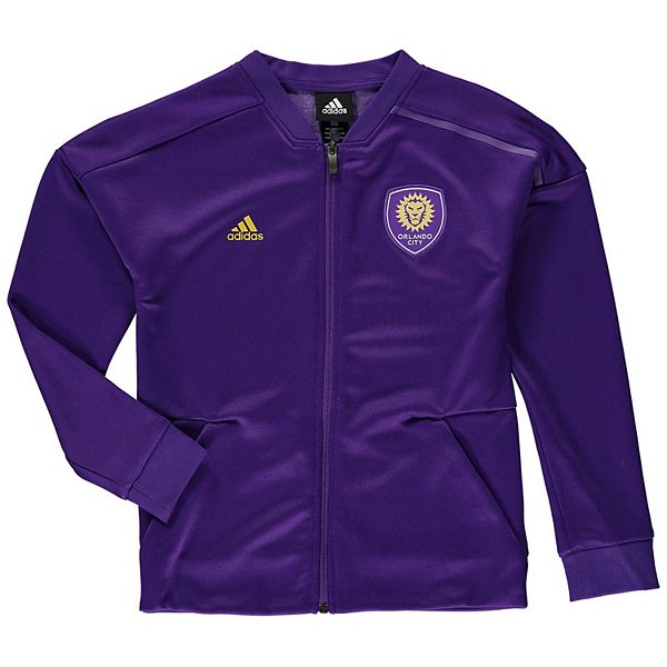 Youth Adidas Purple Orlando City Sc Crest Anthem Full Zip Jacket