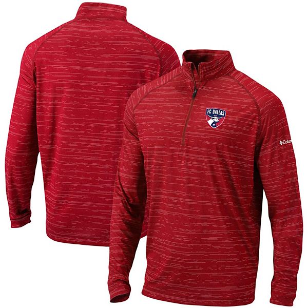 Men's Columbia Red FC Dallas Approach Raglan Quarter-Zip Pullover Jacket