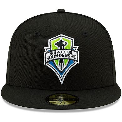 Men's New Era Black Seattle Sounders FC Primary Logo 59FIFTY Fitted Hat