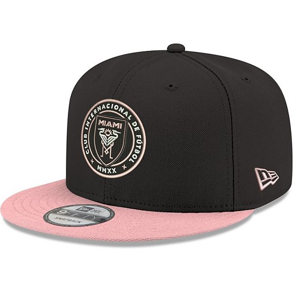 Men's New Era Black/Pink Inter Miami CF 9FIFTY Adjustable Snapback Hat