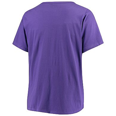 Women's 5th & Ocean by New Era Purple Orlando City SC Plus Size Athletic Baby V-Neck T-Shirt