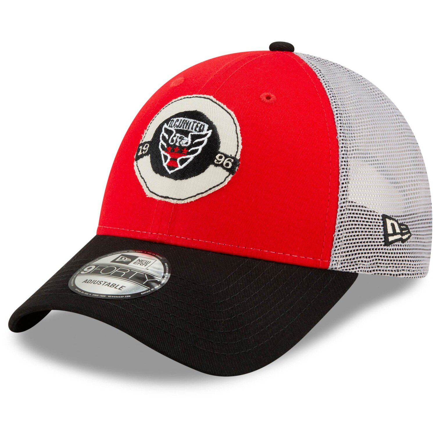 red and black dc hat